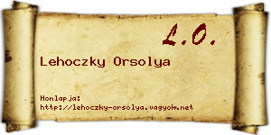 Lehoczky Orsolya névjegykártya